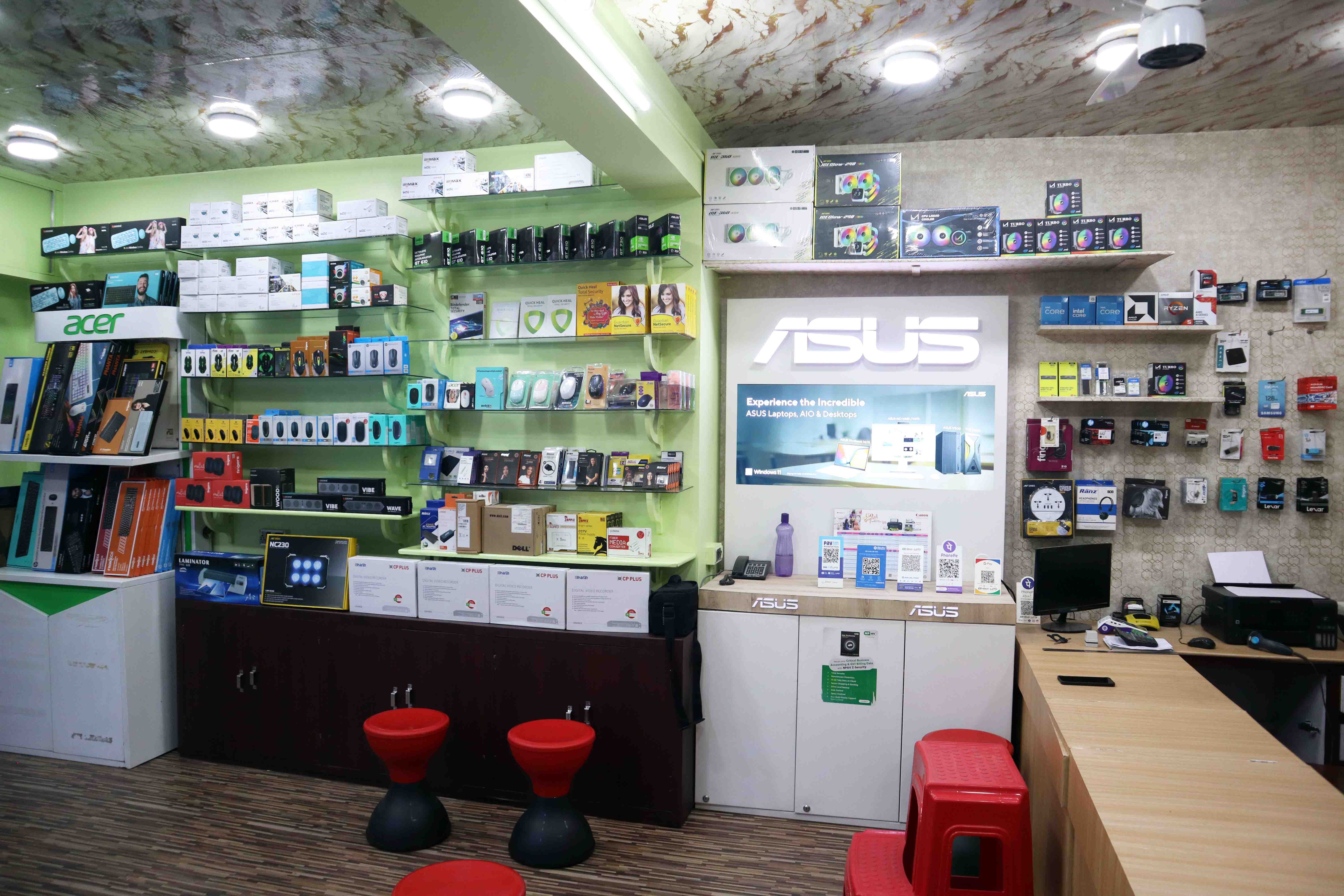 ADAC showroom, products on display
